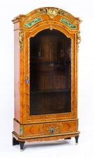 Antique French Kingwood Malachite & Ormolu Mounted Vitrine Cabinet 19th C