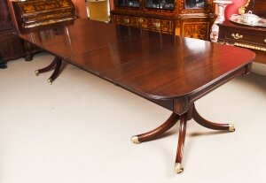 Antique 11ft Regency Twin Pillar Mahogany Dining Table C1820 19th C | Ref. no. A1297 | Regent Antiques