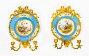 Antique Pair Ormolu & Sevres Porcelain Two Branch Wall Lights Sconces 19th C | Ref. no. A1299 | Regent Antiques