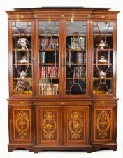 Antique Inlaid Four Door Breakfront Bookcase by Edwards & Roberts 19th C | Ref. no. A1306 | Regent Antiques