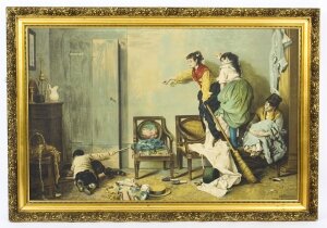 Antique  Italian Canvas Print The Mouse Signed A Borsari C1920 | Ref. no. A1338 | Regent Antiques
