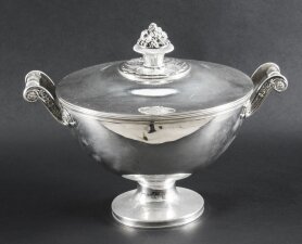 Antique Sterling Silver Tureen by Marc Jacquard Retailed by Bulgari Circa 1810