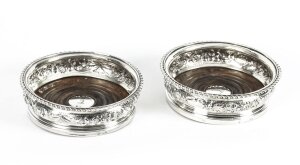 Antique Pair Georgian Sterling Silver Wine Coasters Dated 1824   19th C | Ref. no. A1395 | Regent Antiques