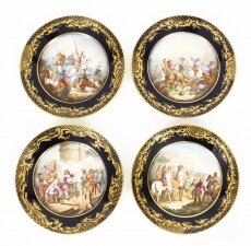 Antique Set of 4 Sevres Hand-Painted Sevres Porcelain Cabinet Plates 19th C | Ref. no. A1446 | Regent Antiques