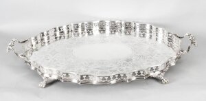Antique Victorian Oval Silver Plated Gallery Tray C1870 19th Century | Ref. no. A1506 | Regent Antiques