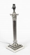 Antique Victorian Silver Plated Corinthian Column Table Lamp c.1880 19th C | Ref. no. A1517b | Regent Antiques