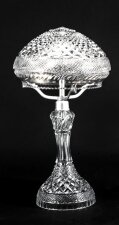 Antique Edwardian Crystal Cut Glass Table Lamp Circa 1900