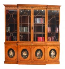 Antique English Sheraton Revival Satinwood Breakfront Bookcase 19th C | Ref. no. A1544 | Regent Antiques