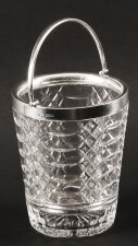 Vintage Sterling Silver & Crystal Ice Pail Bucket Mid 20th Century