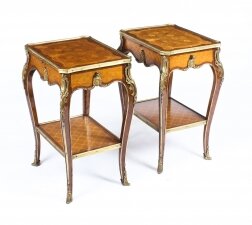 Antique Pair Louis Revival Kingwood Marquetry & Ormolu Side Tables 19th C | Ref. no. A1595 | Regent Antiques