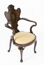 Antique French Vernis Martin Salon Open Armchair Druce & Co 19th Century