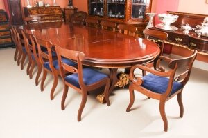 Antique Victorian Mahogany Twin Base Dining Table & 12 chairs 19th Century | Ref. no. A1617b | Regent Antiques