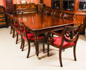 Antique Regency Flame Mahogany Dining Table C1820  & 10 chairs | Ref. no. A1621b | Regent Antiques
