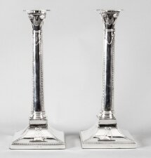 Antique Pair Silver Plated Candlesticks Thomas Bradbury 1890 19th C | Ref. no. A1653 | Regent Antiques