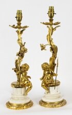 Antique Pair French Gilt Bronze and Alabaster Table Lamps Circa 1910 | Ref. no. A1689 | Regent Antiques
