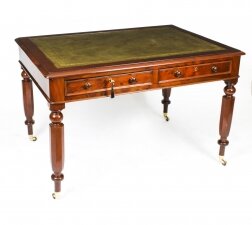 Antique 4ft William IV Four Drawer Partners Writing Table Desk C 1830