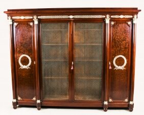 Antique French Empire 4 door Mahogany Bookcase 19th C
