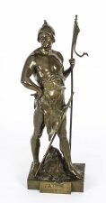 Antique Bronze Mythological Warrior & 34 Honor Patria& 34 Emile Picault 19th C