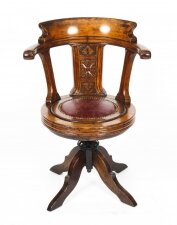 Antique  Victorian oak swivel ships / captains cockpit desk chair 19th C | Ref. no. A1735 | Regent Antiques