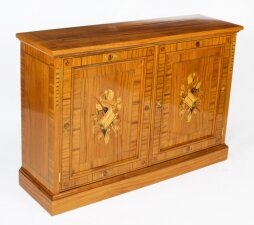 Bespoke Inlaid Satinwood & Marquetry Flat Screen TV Lift Cabinet