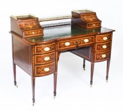 Antique Marquetry Inlaid Desk Writing table by Edwards & Roberts 