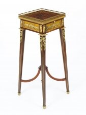 Antique French Parquetry Ormolu Mounted Stand Att François Linke 19th Century