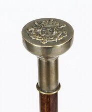 Antique Edwardian Walking Stick Cane Silvered Pommel Circa 1910