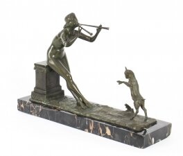 Antique Art Deco Bronze Figure of Maiden & Lamb by Henri. Fuere C1920 | Ref. no. A1768 | Regent Antiques