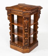 Antique Burr Walnut Freestanding Library Bookcase After Gillows Early 19th C