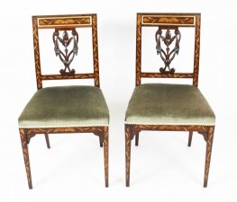 Antique Pair Dutch Marquetry Side Chairs c.1820 19th Century | Ref. no. A1778a | Regent Antiques