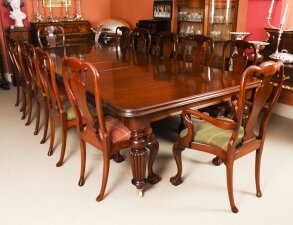 Antique 12ft Mahogany Dining Conference Table c.1850 & 12 Chairs 19th C | Ref. no. A1784a | Regent Antiques
