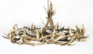 Vintage Scottish 8 light Red Deer Antler Chandelier Mid 20th Century | Ref. no. A1786 | Regent Antiques