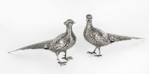 Antique Pair o German 800 Silver Pheasants 19th Century | Ref. no. A1806 | Regent Antiques