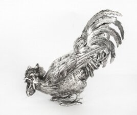 Antique French Sterling Silver fighting cockerel C 1880 19th C | Ref. no. A1807 | Regent Antiques