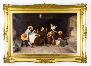 Antique Oil on Canvas Painting by Francesco Bergamini Dated 1894 19th C