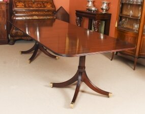 Vintage 8ft1" Regency Revival Twin Pillar Dining Table by William Tillman 20th C | Ref. no. A1835 | Regent Antiques