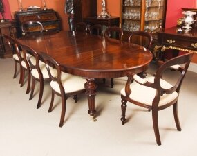 Antique Oval Extending Dining Table  19th C & 10 Balloon Back Dining Chairs | Ref. no. A1843a | Regent Antiques