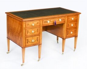 Antique Inlaid Satinwood Writing Table Desk by Edwards & Roberts 