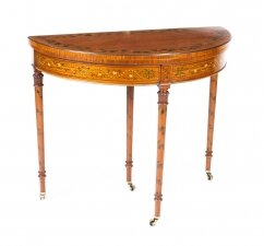 Antique Hand Painted Satinwood demi-lune Card Console Table 19th C | Ref. no. A1859 | Regent Antiques