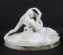 Antique Italian Alabaster Lovers Sculpture  after Canova 19th Century | Ref. no. A1880 | Regent Antiques