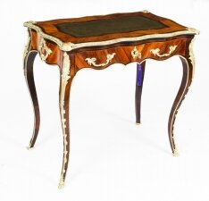 Antique Petite French Ormolu Mounted Kingwood Bureau Plat 19th C