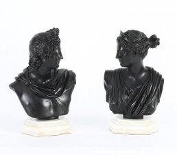 Antique Pair  Italian Grand Tour Bronze Busts Apollo & Diana 19th C | Ref. no. A1883 | Regent Antiques