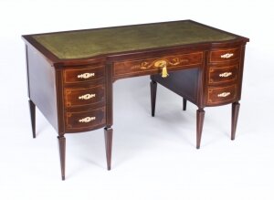 Antique Edwardian Marquetry Inlaid Desk Writing Table 19th C