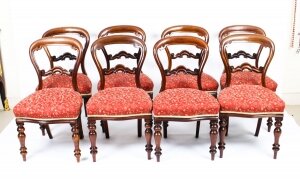 Antique Set 8 Victorian Mahogany Balloon Back Dining Chairs 19th Century | Ref. no. A1906 | Regent Antiques