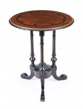 Antique Victorian Burr Walnut & Ebonised Occasional Table 19th Century