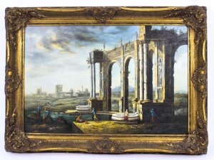 Vintage Oil Painting of Roman Temple Ruins Mid 20th C | Ref. no. A1937 | Regent Antiques