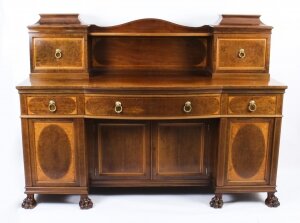 Antique Edwardian Sheraton Revival Mahogany Sideboard 19th C