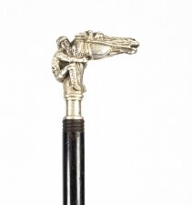 Antique Sterling Silver  Horse & Jockey Walking Cane Stick  dated 1924 | Ref. no. A1980 | Regent Antiques