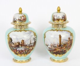 Antique Pair Helena Wolfsohn Dresden Porcelain Vases Provenance 19th C | Ref. no. A2004 | Regent Antiques