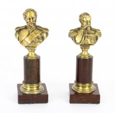 Antique Pair  French Grand Tour Bronze Military Pedestal Busts  19th C | Ref. no. A2013 | Regent Antiques